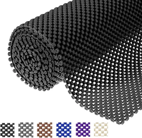 Vista 8 de Forro para Estantes Forro para Cajones Tapete Antideslizante Forros para Estantes 12" X 6.5' Patrón de Cuadrícula PVC No Adhesivo Forro con Agarre