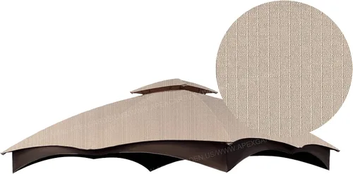 Vista 5 de APEX GARDEN Toldo Superior de Repuesto para Gazebo Lowe's Allen Roth 10X12 #GF-12S004B-1 (Gris)
