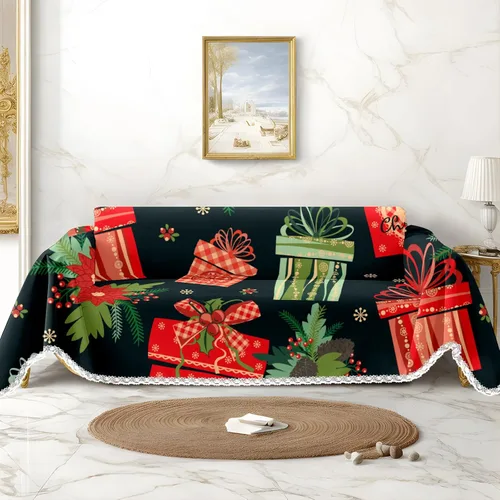 Vista 12 de Funda de sofá con estampado de muñeco de nieve de Navidad, fundas de sofá para sillón, funda resistente a las manchas, protector universal de muebles