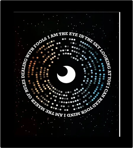 Vista 7 de Ojo en el cielo - Cita de música canción letra visual ilustración impresión