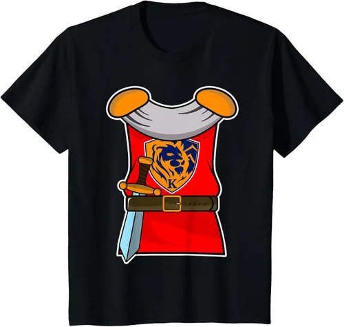 Vista 36 de Disfraz medieval de caballero de Halloween para adultos y niños, Negro, S