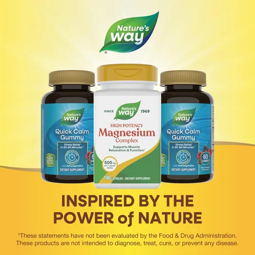 Vista 7 de Nature's Way Complejo de magnesio, apoya la relajación muscular*, función muscular*, promueve una sensación de calma*, citrato de magnesio y óxido