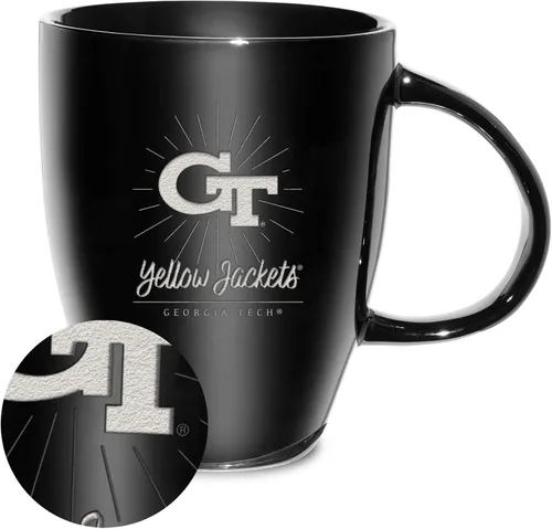 Vista 98 de Rico Industries - Taza de lustre cerámico con grabado láser de la NCAA de 18oz - Café-Té