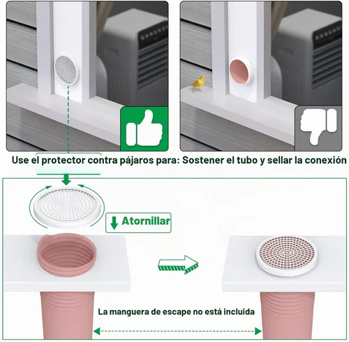 Vista 6 de Forestchill - Kit de ventilación de aire acondicionado portátil con paneles de espuma aislante, 3 paneles de sellado de ventilación de CA ajustables