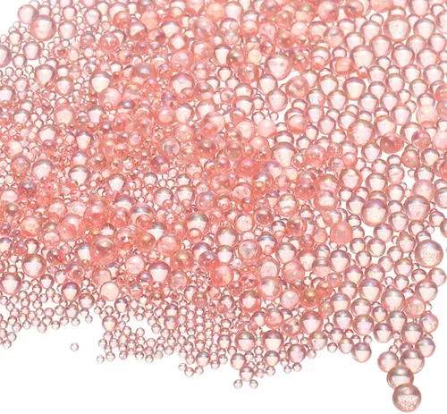 Vista 9 de Cuentas de vidrio iridiscente diminutas de burbuja, 0.4-3mm 10g Cuentas redondas micro mini transparentes sin agujero en forma de gota de agua
