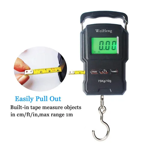 Vista 2 de Báscula Lugagge recargable portátil con gancho electrónico, bolsa colgante digital, báscula de peso para equipaje, báscula de pesca con cinta