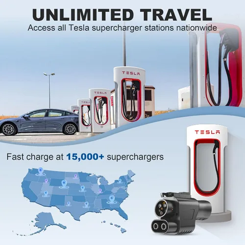 Vista 7 de Adaptador NACS a CCS1, adaptador de cargador rápido NACS máximo de 500 A 1000 V, compatible con supercargadores Tesla para CCS1 EVs, certificado ETL