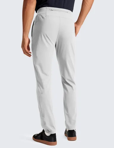 Vista 2 de CRZ YOGA Pantalones deportivos elásticos en 4 direcciones para hombre, de 30 pulgadas, para entrenamiento, casual, con bolsillo con cremallera