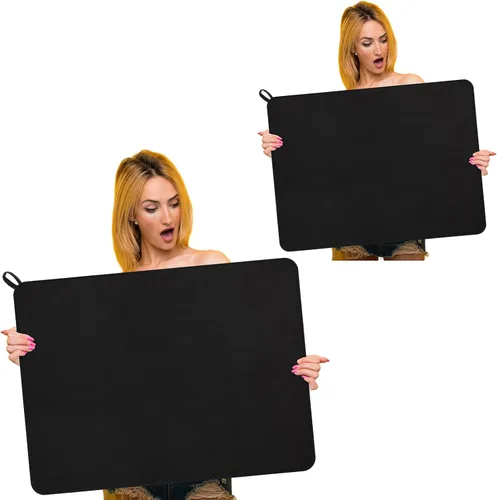 Vista 9 de Hushee Paquete de 2 tapetes extra grandes para secar platos, de microfibra, absorbentes, para secado de platos, tapetes escurridor de platos de gran
