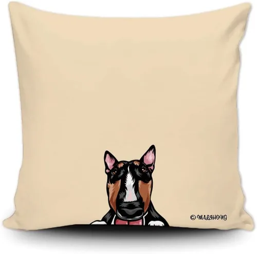 Vista 5 de Funda de almohada para perro, divertida funda de almohada para sofá, cama, decoración del hogar, 20 x 20 pulgadas Bull Terrier-1-10