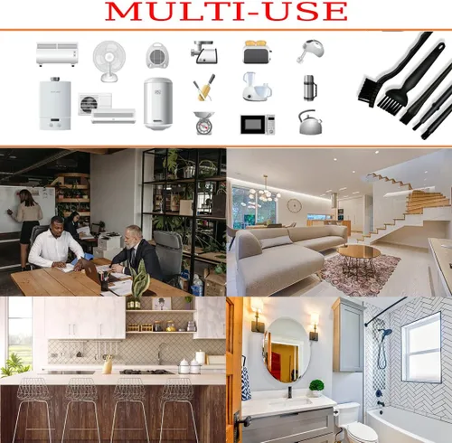 Vista 6 de ELANE 6 cepillos de limpieza pequeños para espacios reducidos, cepillos para limpiar cepillos para electrónica, cepillo para limpiar objetos pequeños