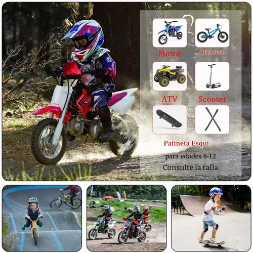 Vista 6 de Protector de Pecho para Bicicleta de Tierra para Niños - Chaleco de Armadura de Motocicleta Motocross con Rodilleras y Coderas - Traje de Protección