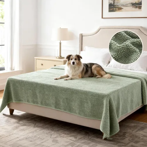 Vista 27 de H.VERSAILTEX Funda Antideslizante para Sofá de Mascotas Protector de Cama de Perro de Chenilla Funda de Sofá Gruesa y Suave Apta para Mascotas