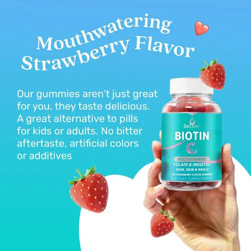 Vista 8 de BeLive Inositol+biotina favorita para mujeres para una piel y uñas más saludables y salud hormonal