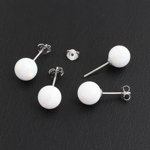 Vista 57 de Natural Stone Stud Earrings for Women 8mm Sterling Silver Genuine Gemstone Earrings Handmade Sterling Silver Crystal Stud Earrings for Women