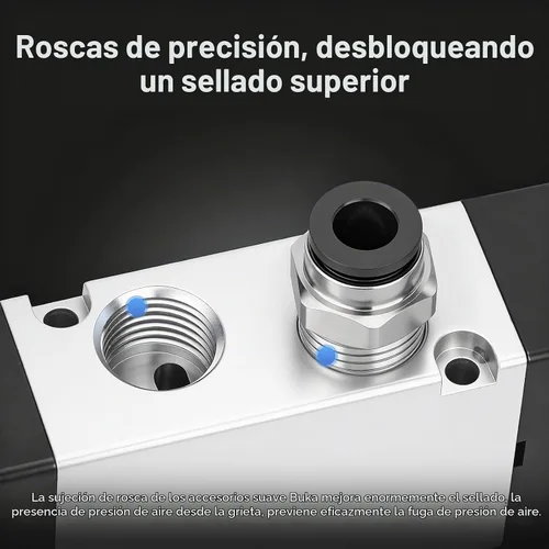 Vista 6 de BAOMAIN 12V DC 5/2 Electroválvula neumática 3 estación Kit 1/4 PT