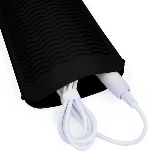 Vista 9 de 1 Paquete de Funda de Silicona Resistente al Calor para Alisador de Cabello, Rizador, Plancha Plana y Herramientas Calientes para el Cabello Negro