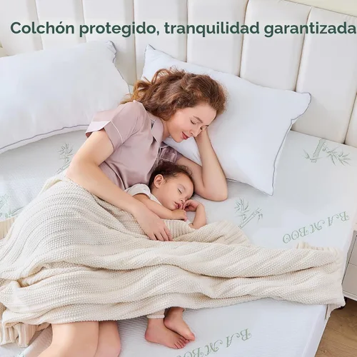 Vista 6 de MUXHOMO Protector de colchón individual impermeable, funda de colchón tamaño individual, funda de colchón refrescante y transpirable, bolsillo