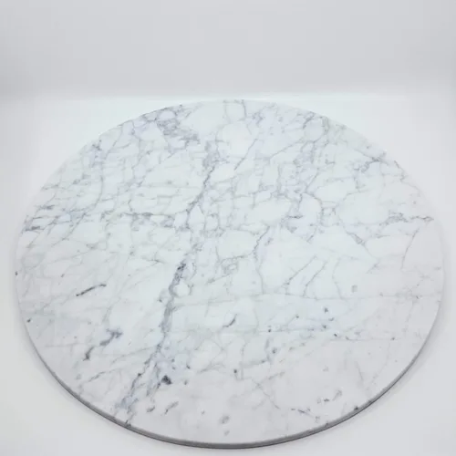 Vista 9 de Soporte para tartas de mármol Carrara, base de postre para pastelería, bandeja para servir pastelería, centro de mesa, redondo, 16 pulgadas
