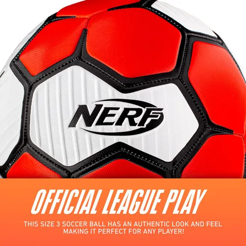 Vista 5 de Nerf Proshot Kids Soccer Ball - Size Indoor + Outdoor Youth Soccer Ball + Air Pump Set - Official Size Soft Cover for Boys + Girls - Pump +