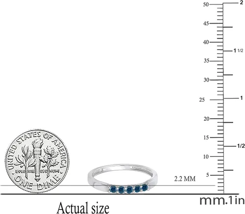 Vista 147 de Dazzlingrock Collection Anillo de boda redondo de 5 piedras preciosas o diamantes para mujer en oro macizo de 10 K/14 K/18 K