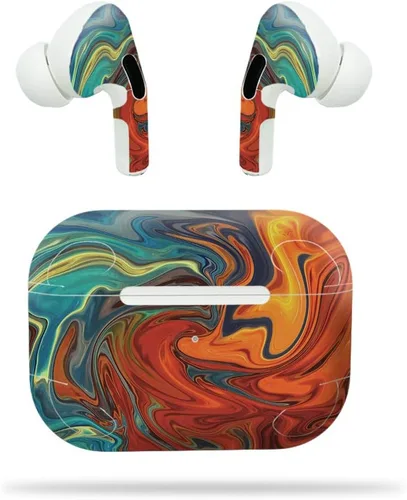 Vista 3 de MightySkins - Compatible con Apple Airpods Pro - Mármol ámbar Funda protectora de vinilo duradera y única Fácil de aplicar, quitar y cambiar