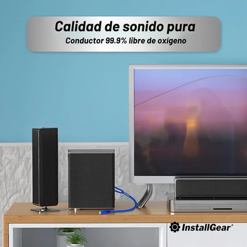 Vista 4 de InstallGear Paquete de 2, Adaptador Divisor RCA Blindado en Y de 1 pie – 1 Hembra a 2 Cables RCA Macho, Cable de Cobre Sin Oxígeno Duradero