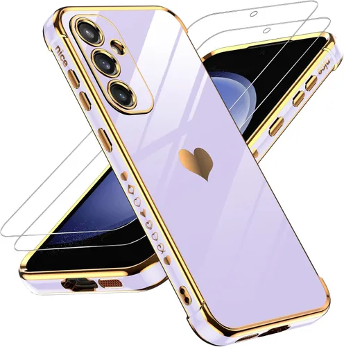 Vista 56 de LeYi Funda para Motorola-G 2025: Love Heart Plating Luxury, Negro