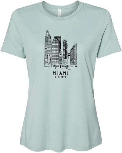 Vista 29 de Cute Women's Screen Printed Crew Neck Tee, Shirts With Sayings, Dusty Blue or Olive