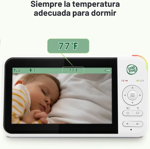 Vista 4 de LeapFrog Monitor de video para bebés: pantalla a color de 5 pulgadas, batería de 31 horas, FHSS seguro sin WiFi, zoom panorámico remoto, visión