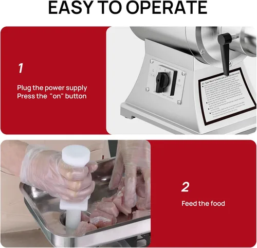 Vista 5 de Molinillo de carne comercial ARINOO #22C, 1.0HP Picadora de carne eléctrica