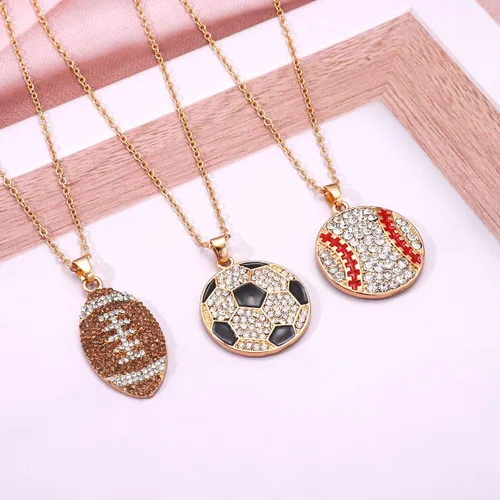Vista 5 de Aretes de fútbol para mujeres, niñas, mamá, con dije de circonita cúbica brillante, joyería de béisbol, regalos de equipo de béisbol para niños