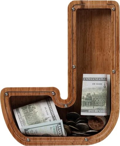 Vista 68 de Alcancía para niños y niñas, alcancía de madera con letra grande del alfabeto con inicial A, banco de monedas, regalos divertidos para cumpleaños