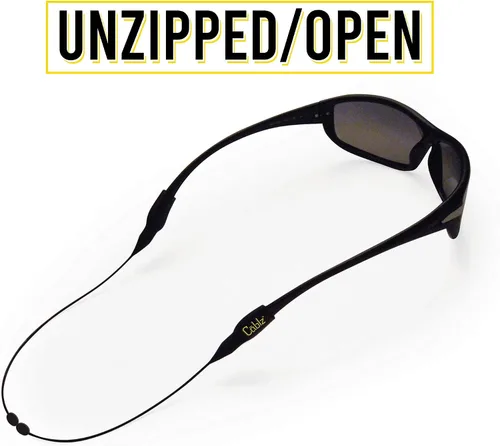 Vista 5 de Cablz Zipz Adjustable Eyewear Retainer Adjustable, Lightweight, Low Profile, Off-The-Neck Eyewear Retainer Strap Black