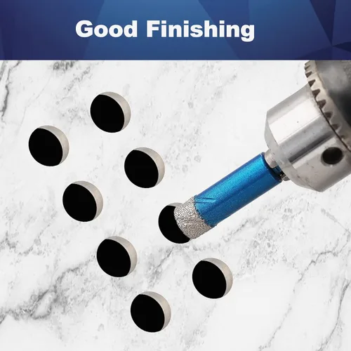 Vista 8 de Broca de diamante - BRSCHNITT Juego de brocas de 1/4 pulgada para albañilería para azulejos de porcelana, cerámica, piedra, granito, mármol, broca