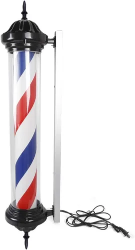 Vista 11 de Barra de peluquería LED brillante globo luz,Peluquería Barbería Señal abierta,Rotación de tiras giratorias rojas, blancas y azules,IP44 impermeable