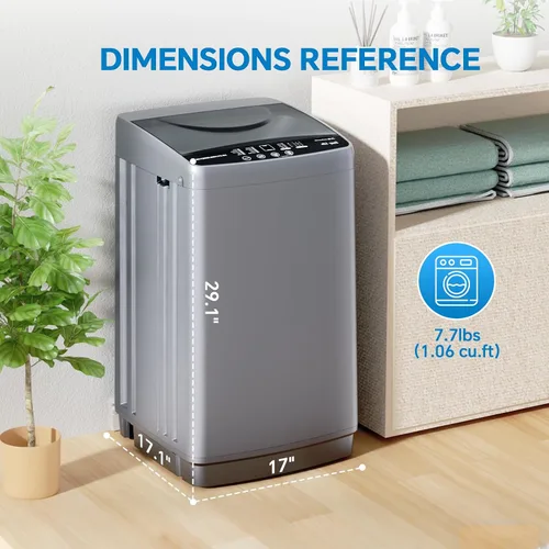 Vista 2 de [Usado] OLIXIS Lavadora portátil, lavadora compacta completamente automática de 7.7 libras, tambor de acero inoxidable, 10 ciclos de lavado