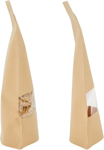 Vista 9 de Bolsas de pie de papel Kraft, bolsas sellables para ventana transparente para embalaje (7 x 10 pulgadas, 120 unidades) – Bolsas de pie sellables