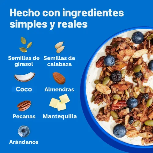Vista 4 de Low Karb Keto Blueberry Nut - Granola saludable para desayuno, cereal, snacks y comida saludable, 0.1 onzas (3g) de carbohidratos netos, almendras