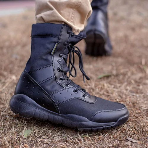 Vista 6 de WWOODTOMLINSON Men's LD Lightweight Combat Boots MicrofiberSuede Leather Military Tactical Boots