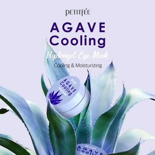 Vista 2 de Petitfee Agave Cooling Hydrogel Eye Mask 60ea (30 pares) – Parches de ojos calmantes rápidos con complejo energético azul, agave, arándano