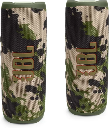 Vista 2 de JBL Paquete de altavoces Bluetooth portátiles impermeables FLIP 6, color negro (paquete de 2)
