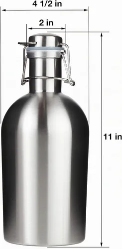 Vista 6 de Trenton Gifts Groler de acero inoxidable a prueba de fugas Capacidad para 2 litros