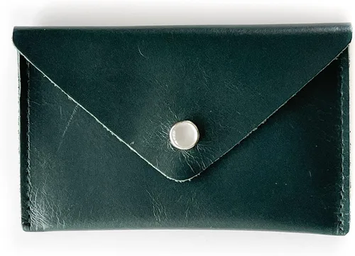 Vista 7 de Funda de cuero para tarjetas Mini cartera con broche de perlas - Hecho en los Estados Unidos