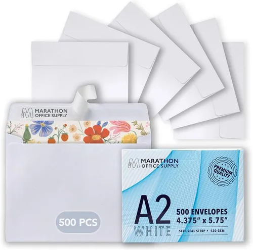 Vista 13 de MOS — Sobres de Papel Kraft A1 de 3.6 x 5.1 Pulgadas, Paquete de 100 — Sobres de Invitación Autoadhesivos Marrones de Peso Pesado para RSVP