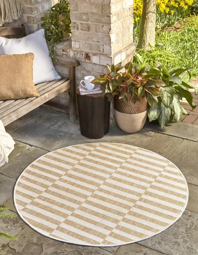 Vista 23 de Unique Loom Outdoor Striped Collection - Alfombra a rayas (4' 1" x 6' 1" Rectángulo, azul/marfil)