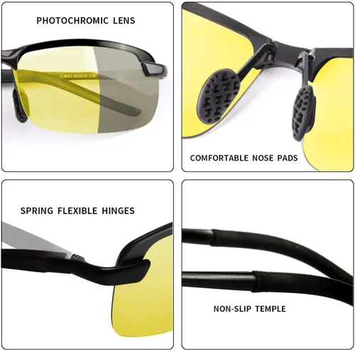 Vista 3 de Gafas de sol deportivas fotocromáticas polarizadas UV400 para hombre