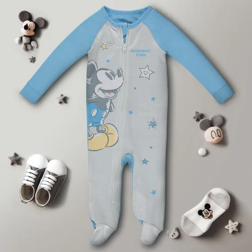 Vista 4 de Disney Paquete de 2 mamelucos con cremallera para bebé, Mickey y Minnie Mouse, Rey León, Dálmatas, pijamas para niñas recién nacidas y niños