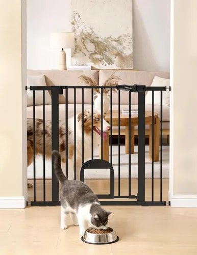 Vista 14 de Babelio - Puerta para bebé mejorada con puerta ajustable para gatos, CatPrivilege, puerta duradera para perros de 29-43 pulgadas con cierre Negro