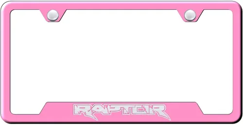 Vista 3 de Ford Raptor Black Stainless Steel License Plate Frame Negro